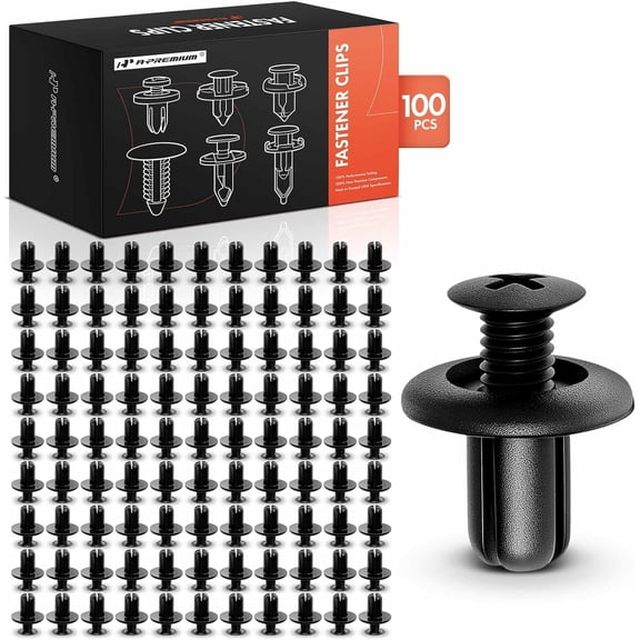 A-Premium 8mm Nylon Fender Liner Bumper Cover Clips 100-Pack 8.4oz Compatible with Hyundai Kia Mazda Tucson Sonata Elantra Sedona Optima Soul MX-3 RX-8 CX-7 Millenia MPV Protege Sportage