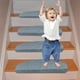 thumbnail image 4 of Adhesivos curvos plegables para escalones, tapetes antideslizantes autoadhesivos sin pegamento, poliéster gris caqui marrón, resistentes a la suciedad y lavables para una fácil limpieza,, 4 of 6