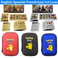 thumbnail image 2 of Cartas doradas de Pokémon francés, tarjetas metálicas, Charizard, Vmax, Gx, en español, inglés, lámina dorada, 55 Unidades Fivean unisex, 2 of 2