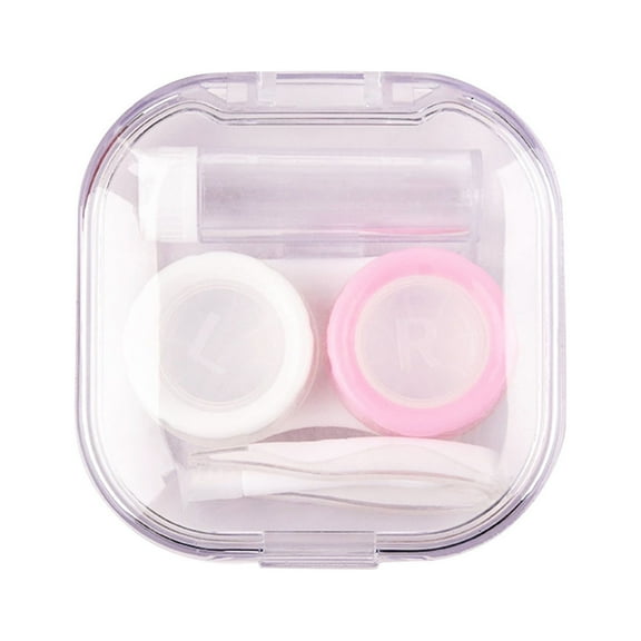 MAUXDA Contact Lens Cases, Contact Lens Container Holder, Clear Contact Case Outdoor Portable Mini Contact Lens Soak Storage Kit for Travel & Home