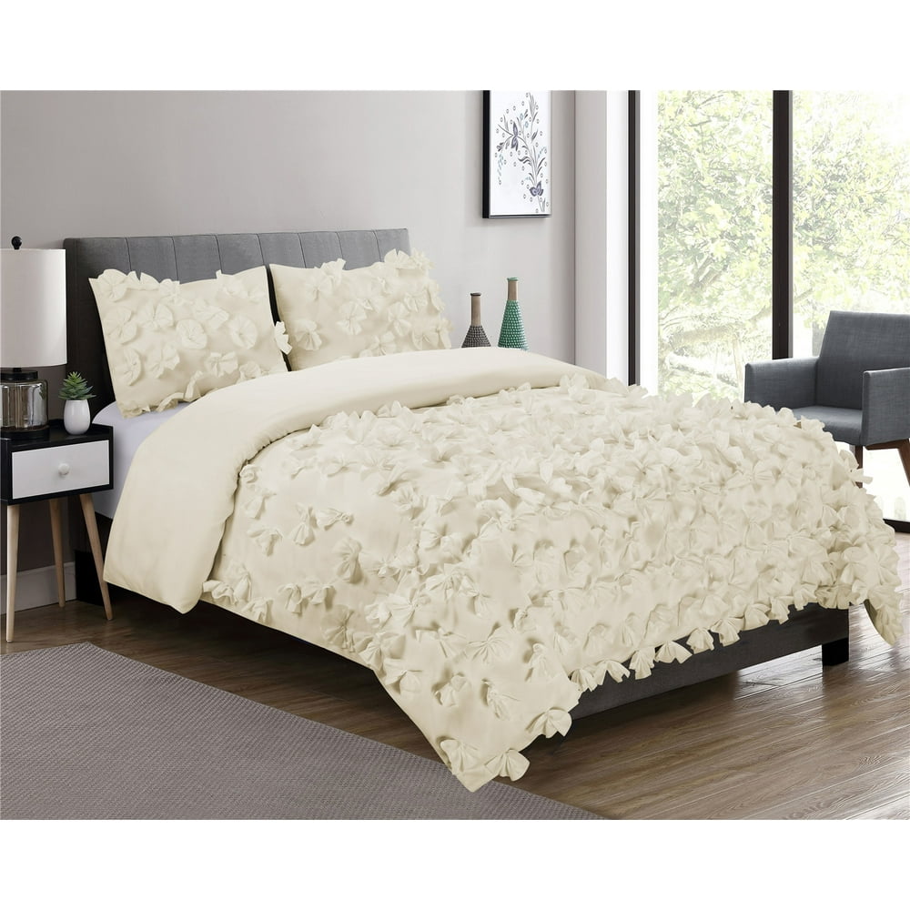 Unique Home 3 Piece Enfield Solid Color Bed In A Bag Clearance Bedding
