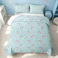 thumbnail image 2 of Erosebridal Cartoon Rainbow Quilt King, Kawaii Love Heart King Coverlet Set, Pink Reversible, Mint Rainbow, 3 Pieces (1 Bedspread and 2 Pillowcases), 2 of 7