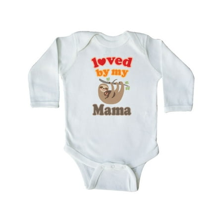 

Inktastic Mama Loves Me Baby Sloth Gift Baby Boy or Baby Girl Long Sleeve Bodysuit