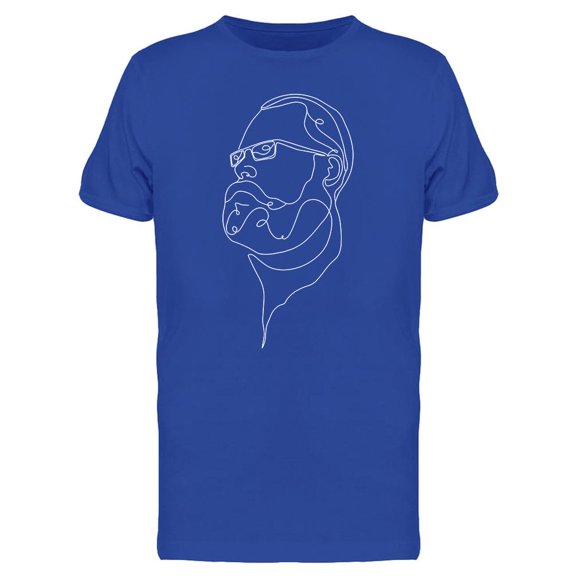 One Line Man With Beard T-Shirt Men -Image by Shutterstock, Male Large