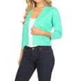 thumbnail image 3 of Women's Casual Lightweight Long Sleeves Open Front Office Wear Bolero Solid Cardigan, 3 of 5