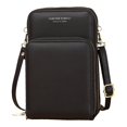 thumbnail image 1 of Small Crossbody Bags For Women Leather Cellphone Purses Zippered Black, 1 of 5