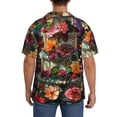 thumbnail image 3 of Gukieu Stained Glass Floral Cake Print Men's Short-sleeved Shirts, Button-down Pocket Shirts, T-shirts, Beach Vacation Travel Summer Clothing-XX-Large, 3 of 5