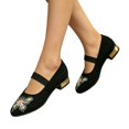 thumbnail image 6 of Willtoo Women's Fashion Butterfly Pointed Toe Embroidered Mary Jane Shoes Casual Low Heel Shoes, 6 of 6