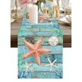 thumbnail image 2 of Burlap Table Runner 90 Inches Long, Orange Starfish Summer Ocean Non-Slip Kitchen Table Runners for Dining Room Everyday Use Party Table Decorations Farmhouse Retro Plank, 2 of 9
