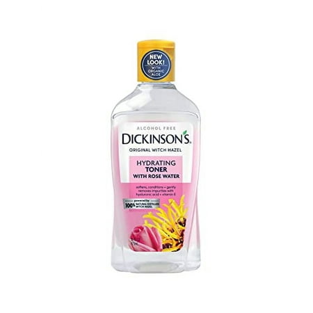 Dickinson's Enhanced Witch Hazel Hydrating Toner with Rosewater, 98% Natural Formula, 16 Fl Oz