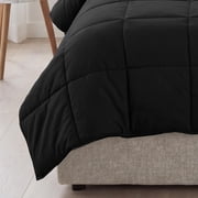 Superior Solid Comforter Down Alternative Bedding, King, Black