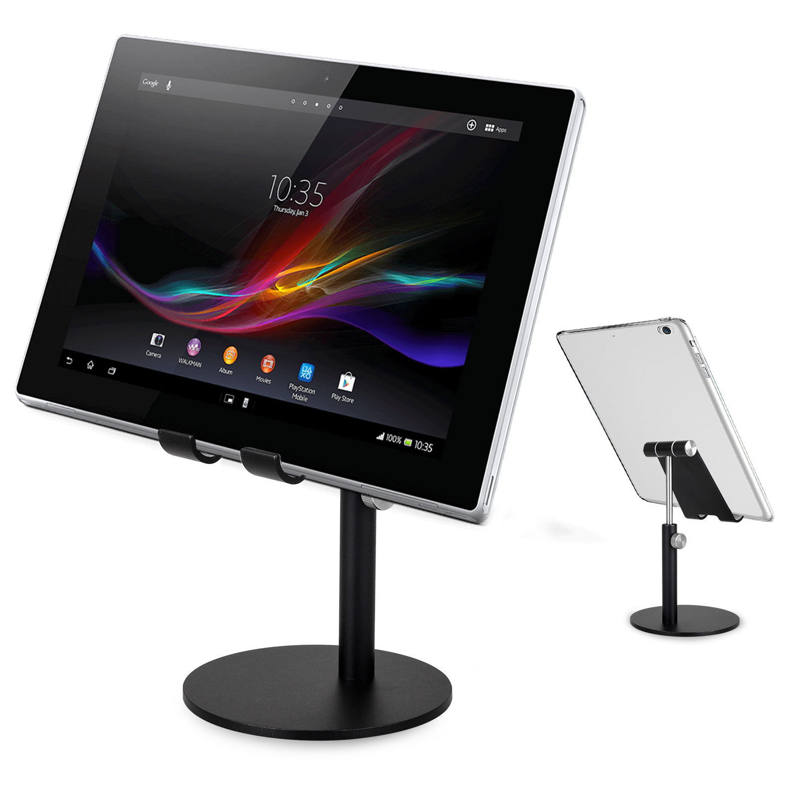 EEEKit Tablet Holder Stand, Retractable Aluminum Alloy Desktop Holder Tablet Stand Compatible