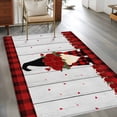 thumbnail image 2 of 2.7'x5' Area Rugs, Red Valentine's Day Indoor Outdoor Area Rug for Living Room Bedroom, Roses Gnomes Love Heart Plaid Vintage Washable Bathroom Rugs Kitchen Floor Carpet Mats Home Decor Aesthetic, 2 of 8