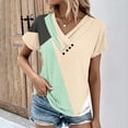 thumbnail image 2 of Otvok Women's V-Neck T-Shirt Printed Button-Up Summer Casual Short Sleeve Tops, 2 of 6
