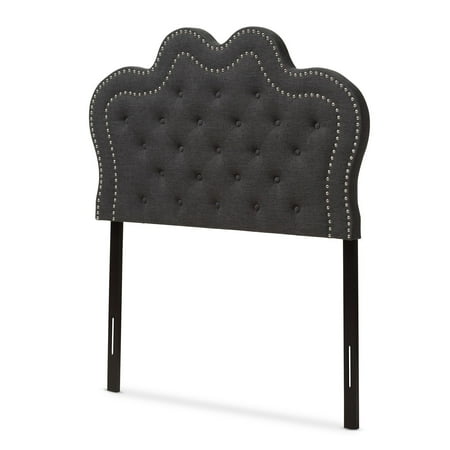 Baxton Studio Ivy Modern and Contemporary Dark Grey Fabric King Size Headboard