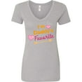 thumbnail image 3 of Inktastic I'm Daddy's Favorite with Arrow and Hearts in Pink Women's V-Neck T-Shirt, 3 of 5