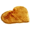 thumbnail image 2 of Yellow Fluffy Rug for Bedroom Heart Shaped Mini Rug Faux Fur Rug Heart Shaped Door Mat Shag Mats for Bedroom Living Room Non-slip Area Rugs for Home Sofa Floor (40x50cm), 2 of 4