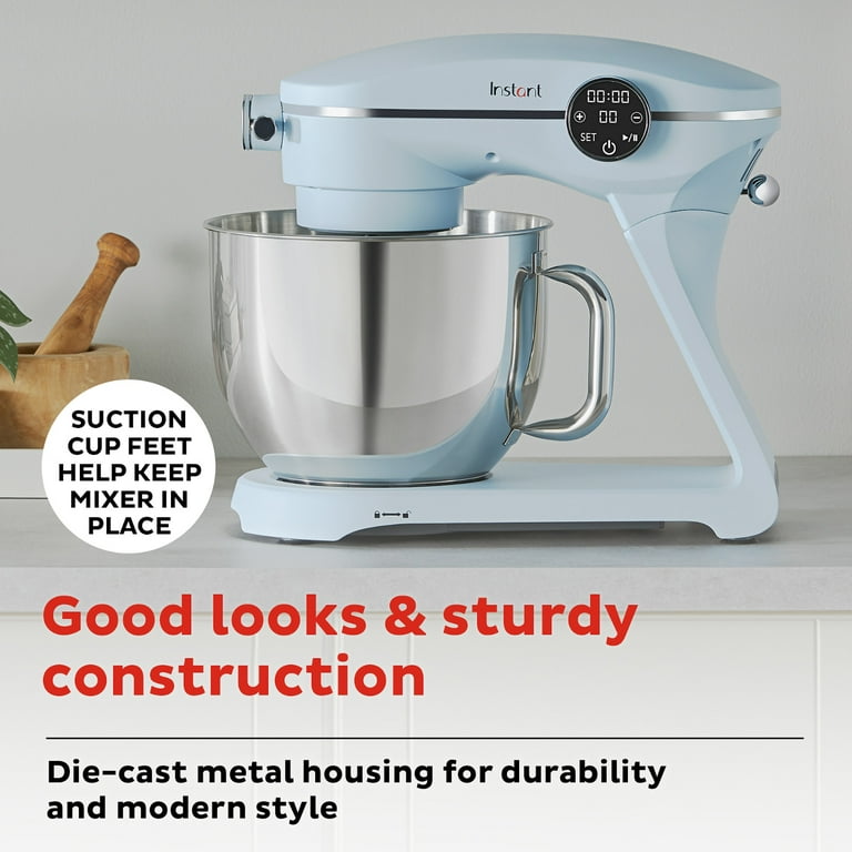 Instant 7.4 qt Stand Mixer Pro, 600W 10-Speed with Digital Interface and  Dishwasher Safe Accessories, Ice Blue 