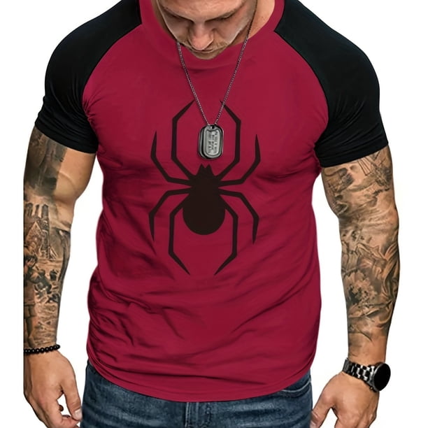 Camiseta Con Estampado De Araña Para Hombre De Talla Grande, Camisetas De Manga Corta Con Gráficos De Moda De Verano, Camisetas Sueltas Informales Para Hombres Grandes Y Altos, Ropa Para Hombres
