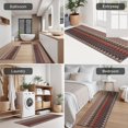 thumbnail image 5 of Brown Boho Geometric Triangles and Rhombuses Pattern Kitchen Rugs Sets Of 3,Kitchen Runner Rugs Non Skid Washable,Decorative Kitchen Floor Mats for Kitchen,Sink,Laundry,17"x30"+ 17"x47" + 17"x59", 5 of 6