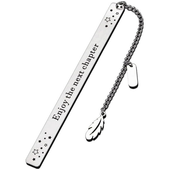 SLYNSHome Metal Bookmarks for Teacher Gifts,Funny Bookmarks Teachers Appreciation Gifts Enjoy The Next Charpter 2024 New Bookmark for Reading Lovers Writers Friends,Book Accessories