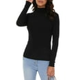 thumbnail image 2 of LAVA Womens Turtleneck Long Sleeve Tops Mock Neck Slim Fit T Shirts Black XL, 2 of 10
