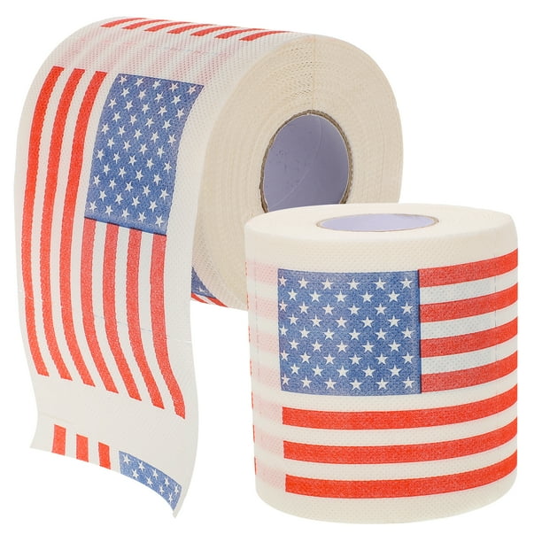 2 Rolls American Flag Toilet Paper Roll Paper Tissue Paper Bathroom