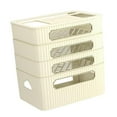 thumbnail image 2 of Router Storage Box Cord Arrangement Box Router Organizer Large Capacity Space Saving Wire Cable Storage Case for Bedroom Office Home Decor , Beige 4 Tier, 2 of 9