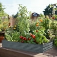 thumbnail image 4 of LuxenHome 6x3ft Galvanized Raised Garden Bed Rectangular Gardening Planter Box Outdoor Planting Bed, 4 of 11