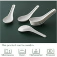 thumbnail image 4 of DOWAN Soup Spoons, Ceramic Asian Soup Spoons, White Japanese Spoon Large for Ramen Pho Wonton Dumpling Miso, Deep Oval Hook Design, Set of 6 (12, White), 4 of 10