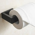 thumbnail image 2 of AWZTOO Toilet Paper Holder Stainless Steel Modern Tissue Roll Holder Wall Mount Toilet Paper Roll Dispenser Bathroom 5.7 inch TP Holder Matte Black, 2 of 5