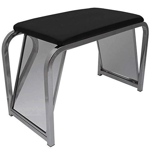 SHOE FITTING BENCH Chrome/Black Padded Seat/2 Mirrors