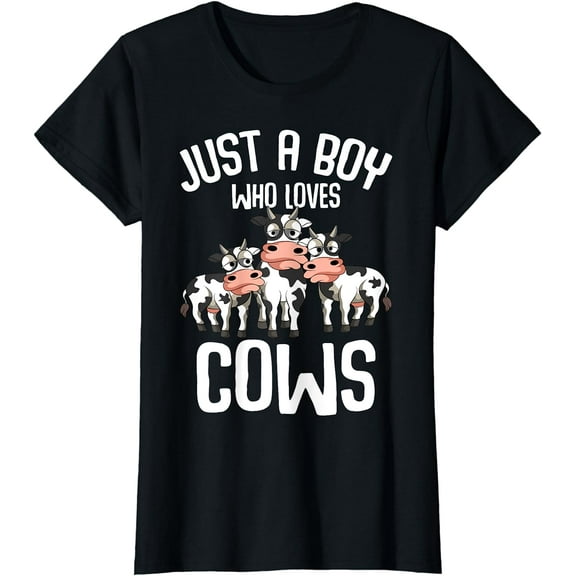 Just A Boy Who Loves Cows Farmers Cow Kids Toddler Boys T-Shirt