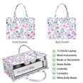 thumbnail image 2 of Large Capacity Tote Bag,Pioneer Flower Floral Print Pattern Handbag Fashion Luxury Tote Bag,15.7"x13"x 5.1" Inches,Laptop Compatible, 2 of 6