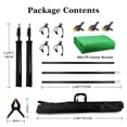 thumbnail image 3 of 2 in 1 Green Screen Backdrop Kit Portable Dual Rod Stand kit , Portrait Photoshoot, Wall Mounted, Parties 6x7ft Green Polyester Backdrop for Video Streaming 6.5x6.5 ft, 3 of 7