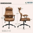 thumbnail image 2 of Okeysen Modern Leather Office Chair, High Back Conference Room Chairs Mid-Century Reclining Office Chair with Removable Pillow, Padded Executive Office Chair for Home, Office., 2 of 7