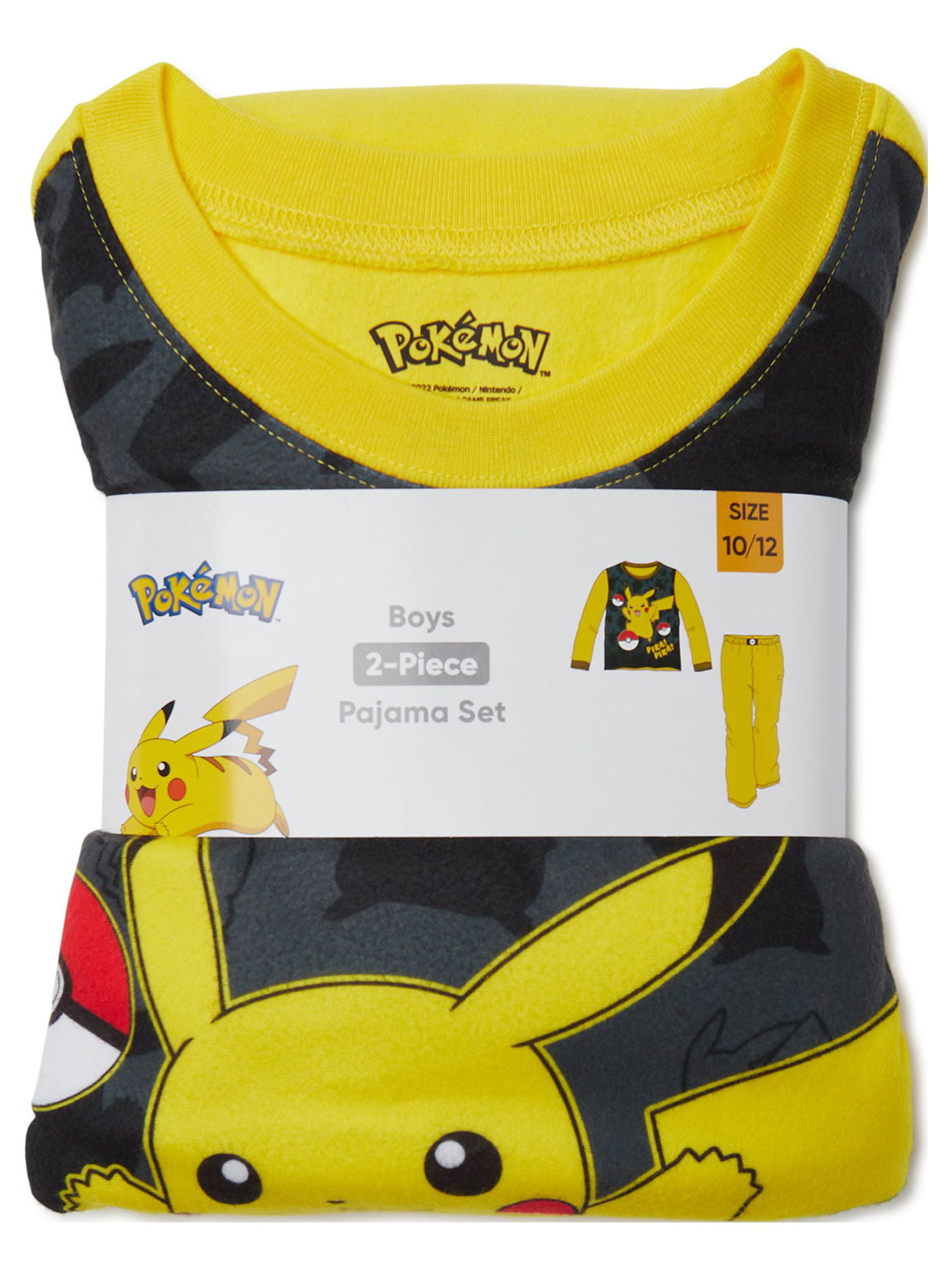 Pokemon Boys Long Sleeve Top and Pants Pajama Sleep Set, 2-Piece, Sizes 4-16