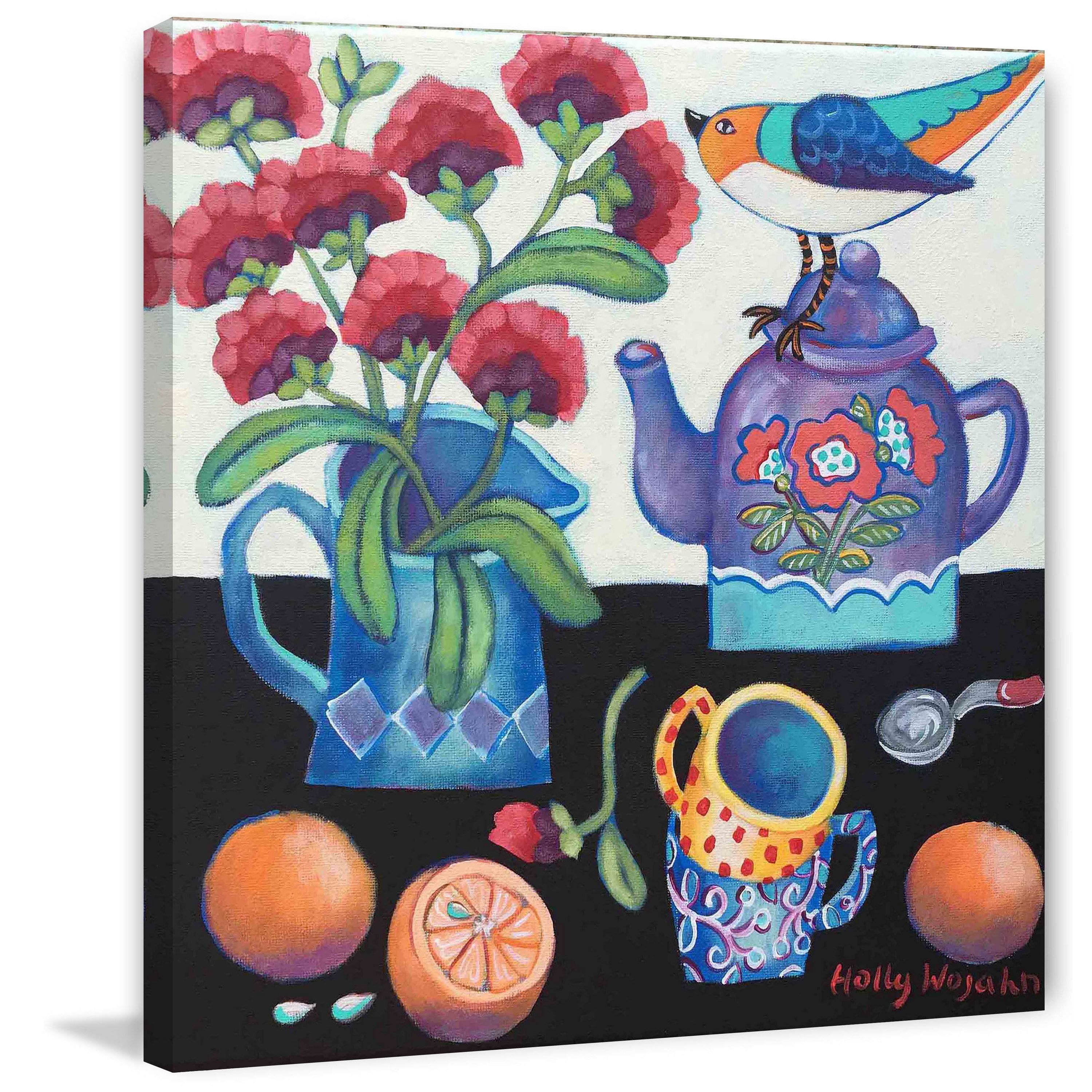 Marmont Hill "Tweet Tea" Painting Print on Canvas