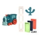 thumbnail image 5 of Tren de dominó creativo con bloques de construcción y apilamiento. Bloques de tren eléctrico. azul con 180 piezas, 5 of 9