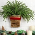 thumbnail image 5 of Dalrosia Christmas Norfolk Pine Wreath Christmas Wreaths for Front Door Hanging Basket Christmas Kitchen Cabinet Wreaths with Red Ribbon Farmhouse Rustic Xmas Pine Wreath for Window Wall, 5 of 6