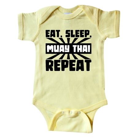 

Inktastic Eat Sleep Muay Thai Repeat Gift Baby Boy or Baby Girl Bodysuit