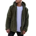 thumbnail image 3 of SPRING PARK Casual Men's Winter Long Sleeve Pockets Hoodie Fleece Warm Hooded Loose Plus Size Coat, 3 of 4