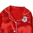 thumbnail image 4 of 2-8Y Toddler Boys Girls Satin Silk Long Sleeve Pajamas Set Christmas Kids Button Down Pjs Sleepwear, 4 of 8