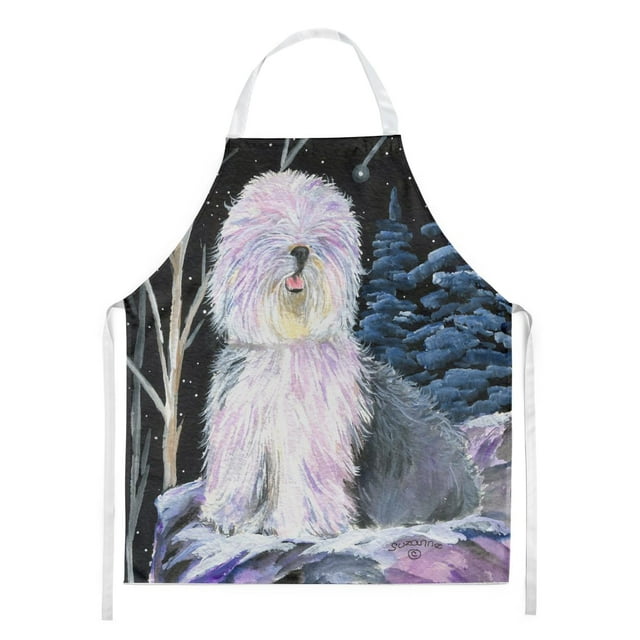 ""Caroline'S Treasures Ss8409Apron Delantal De Perro Pastor Inglés Antiguo De Noche Estrellada Grande Multicolor""