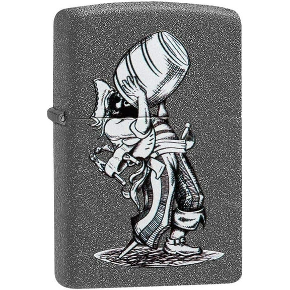 Zippo Lighter-Personalized Custom Message Engraved on Backside Pirate Drinking Barrell Funny Iron Stone Windproof Lighter Z5498