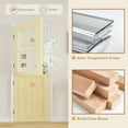 thumbnail image 7 of 36" x 80" Slab Only, 4-Lite Split Dutch Door Unfinished Solid Pine Wood Clear Glass Slab Doors Half Interior Door, 7 of 7
