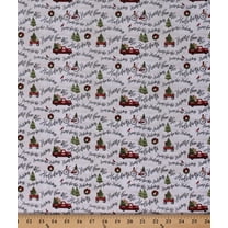 Cotton Home for the Holidays Christmas Trees Trucks Bikes Toys Cream Cotton Fabric Print by the Yard (18105-BGE-CTN-D)