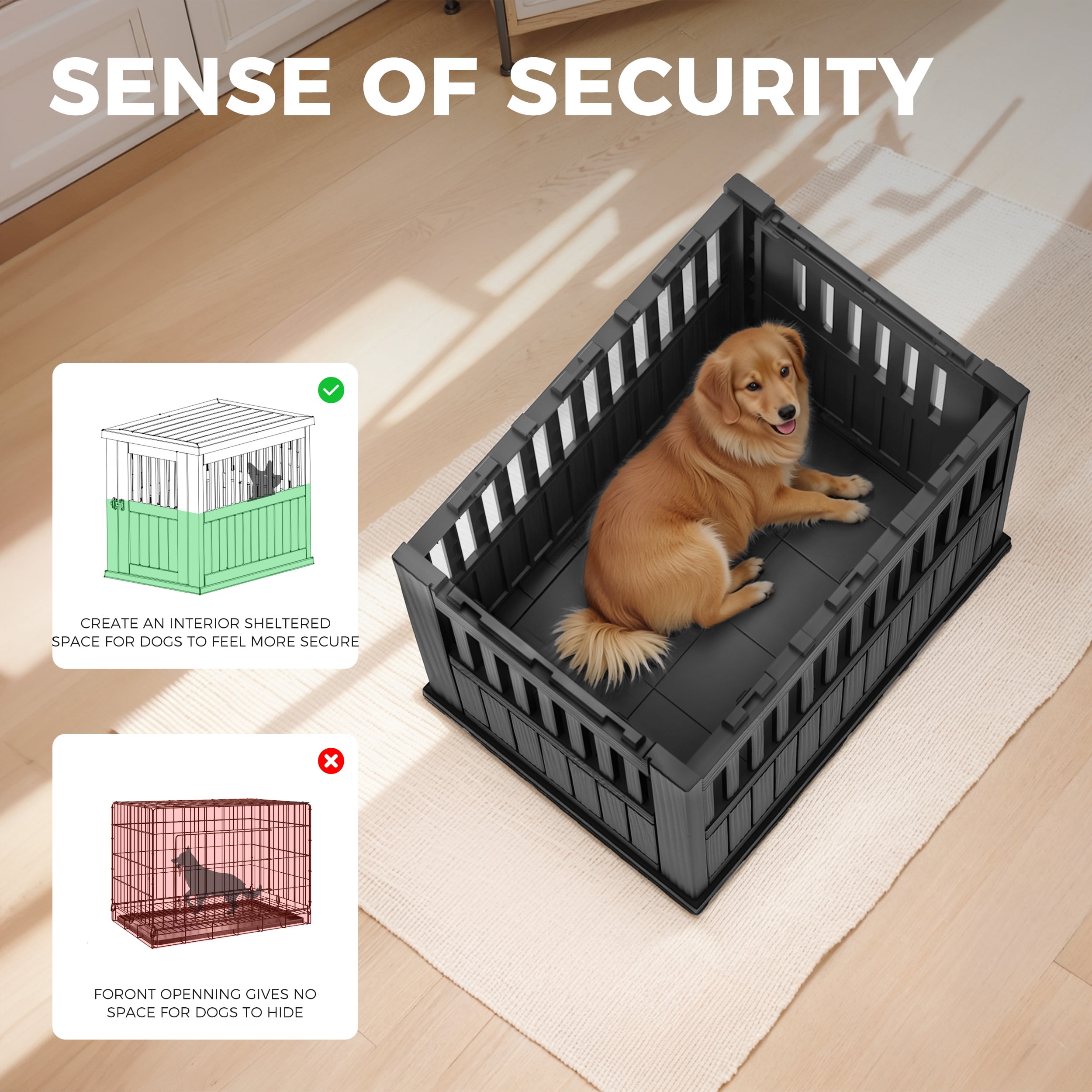 EasyUp Dog Crate Furniture End Table Night Stand Furniture with Lockable Latch for Small to Large Dogs Side End Table, Modern Dogs Kennel Indoor