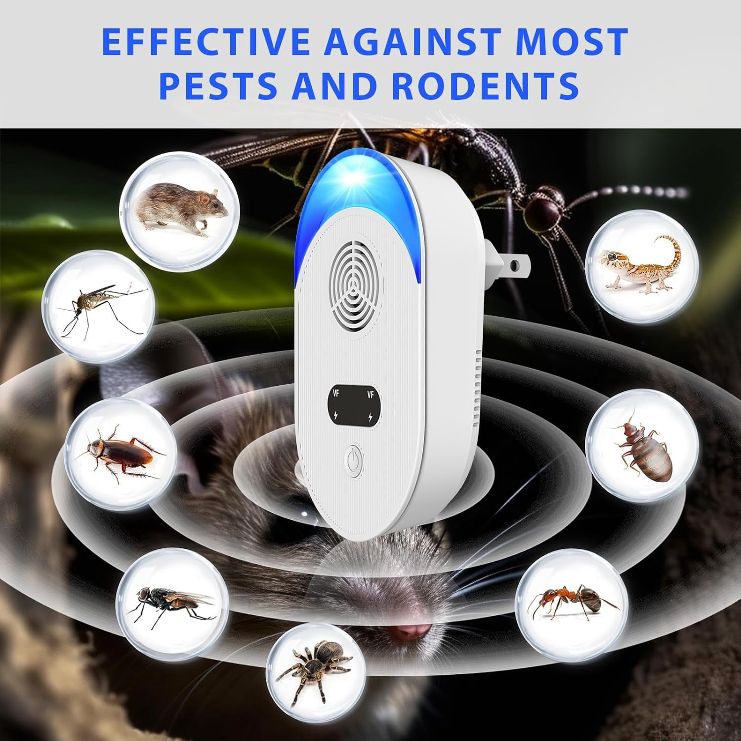 Electronic Plug-In Ultrasonic Pest Insect Rodent Repeler Cockroach Mice Rat Bug
