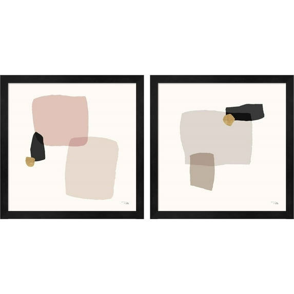 Great Art Now Soft Tension by Pela, 2 Piece Framed Art Set Each 13.25"W x 13.25"H
